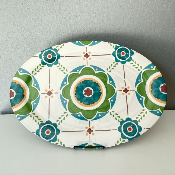 New! Home 19 3/4” x 14” Melamine Oval Turkey Serving Platter Green - Picture 2 of 9
